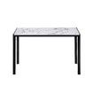 Marble Dining Table Set 4 Chairs Faux Marble Large Glossy Desk Modern Restaurant Kitchen Bedroom Office Work White