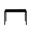 Marble Dining Table Set 4 Chairs Faux Marble Large Glossy Desk Modern Restaurant Kitchen Bedroom Office Work Black