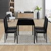 Marble Dining Table Set 4 Chairs Faux Marble Large Glossy Desk Modern Restaurant Kitchen Bedroom Office Work Black