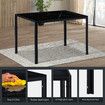 Marble Dining Table Set 4 Chairs Faux Marble Large Glossy Desk Modern Restaurant Kitchen Bedroom Office Work Black
