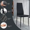 Marble Dining Table Set 4 Chairs Faux Marble Large Glossy Desk Modern Restaurant Kitchen Bedroom Office Work Black