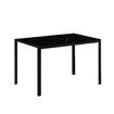 Marble Dining Table Set 4 Chairs Faux Marble Large Glossy Desk Modern Restaurant Kitchen Bedroom Office Work Black