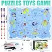 Puzzles for Kids Montessori Toys with Electric Airplane Car Track Play Set Educational Toys Gifts(25 Pcs)
