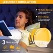 Wake Up Light Sunrise Alarm Clock Dual Alarms Sunset Simulation Heavy Sleepers FM Radio 7 Nature Sounds Snooze 7 Colour Night Light Kids