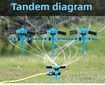 2 Pack Garden Lawn Watering Sprinkler,Dual Interface Automatic 360 Rotation Adjustment Sprinkler,Gardening Watering System (Green)