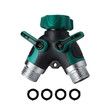 2 ways  Hose Splitter Garden Hose Outdoor Faucet Splitter,Adapter Water Hose "3/4" Y-Shaped Plastic Zinc Alloy Connector Includes 4 Sealing Rings