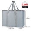 2Pack Grey Insulated Reusable Grocery Shopping Bags X-Large Picnic Cooler Bag Zipper Top Cold