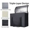 2Pack Black Insulated Reusable Grocery Bag with Zippered Top X-Large Frozen Foods Cold Cooler Shopping Accessories Insulated Bags