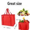 2Pack Red Insulated Reusable Grocery Bag with Zippered Top X-Large Cold Cooler Shopping Accessories Insulated Bags