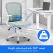 Mesh Office Chair Mid Back Gaming Armchair Work Study Desk Computer Seat Ergonomic Home Executive Task Swivel Tilt Lumbar Support Armrest