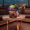 Stained Glass Plant Series Table Lamp, Painting Glass Mushroom Table Lamp Vintage Desk Lamps Decorative Bedside Lamp for Bedroom Living Room Home Office Decor