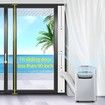67-220cm Air Conditioner Sliding Door AC Vent Kit, Universal Adjustable PVC Balcony Seal Kit Plates 5.1" and 5.9" Diameter Portable AC Exhaust Hose