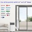 67-220cm Air Conditioner Sliding Door AC Vent Kit, Universal Adjustable PVC Balcony Seal Kit Plates 5.1" and 5.9" Diameter Portable AC Exhaust Hose