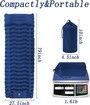 Self Inflating Sleeping Camping Mattress Pad with Built-in Foot Pump for Camping Blue