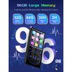 96GB MP3 Player with Bluetooth,Portable Lossless Sound Music Player with HD Speaker,2.4In Screen Voice Recorder,FM Radio,Earphones Included