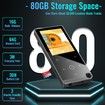 80GB Bluetooth MP3 Music Player with FM Radio E-Book HD Speaker and Alarm Clock Portable Player with Earphones for Sports