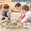 Kids Games Domino Train Toys: 180PCS Automatic Stacking Creative Game 3+ Year Old - Stem Montessori Toy for Boys Age3+ Summer Autistic Christmas Birthday Gifts 5 6 Toddler Girls Ages 3+ (Pink)