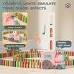 Kids Games Domino Train Toys: 180PCS Automatic Stacking Creative Game 3+ Year Old - Stem Montessori Toy for Boys Age3+ Summer Autistic Christmas Birthday Gifts 5 6 Toddler Girls Ages 3+ (Pink)