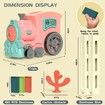 Kids Games Domino Train Toys: 180PCS Automatic Stacking Creative Game 3+ Year Old - Stem Montessori Toy for Boys Age3+ Summer Autistic Christmas Birthday Gifts 5 6 Toddler Girls Ages 3+ (Pink)