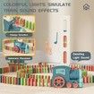 Kids Games Domino Train Toys: 180PCS Automatic Stacking Creative Game 3+ Year Old - Stem Montessori Toy for Boys Age3+ Summer Autistic Christmas Birthday Gifts 5 6 Toddler Girls Ages 3+ (Blue)