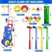 Golf Club Set for Kids,Indoor Outdoor Sports Toys for Boys Girls Ages 3+ Year Old,Christmas Birthday Gift Kids,Toddler Golf Set with 4 Clubs,8 Balls,2 Practice Holes,Shoulder Strap