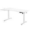 Electric Standing Desk Corner Sit Stand Up Table Height Adjustable L Shaped Rising Computer Office Motorised USB White