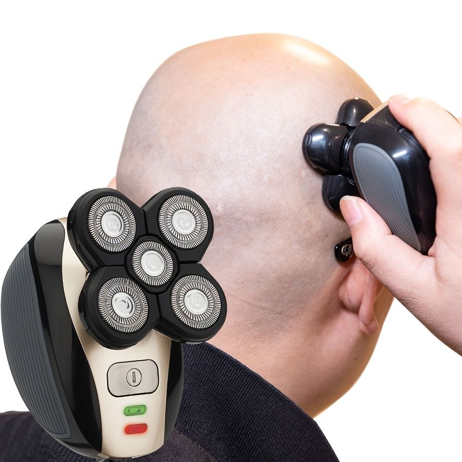 Rechargeable Shaver Head Razor Cordless Electric Hair Grooming Waterproof Rotary Blades Clippers Nose Trimmer Brush Massager Men Wet Dry Portable