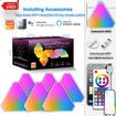 6 Pack-Triangle Light Panels,RGBIC Glide Wall Light, Multicolor Effects,Music Sync,DIY Design, Smart APP Control,Works with Alexa & Google Assistant