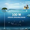 Fishing Fish Finders Alarm Portable Echo Sounder Wireless Fish Finder LCD Sonar Sensor Depth Locator Alarm with Sonar Sensor for Lake Sea Angling