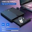 DVD Player External Drive CD Burner Laptop USB 3.0 7in1 ROM Desktop PC Windows 11 Mac OS Jet Portable Black Slim Optical Media Reader