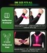 Reflective Vest LED Rechargeable Running Gear High Visibility Armband Waterproof Phone Bag Adjustable Waist Shoulder Pink Safety