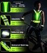 LED Reflective Vest Running Gear Set,USB Rechargeable Light Up Running Vest for Runners Night Walking with Waterproof Bag,High Visibility Armband (Green)