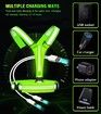 LED Reflective Vest Running Gear Set,USB Rechargeable Light Up Running Vest for Runners Night Walking with Waterproof Bag,High Visibility Armband (Green)