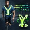 Running Vest Reflective LED Rechargeable Night Safety Gear High Visibility Adjustable Lights Armband Walkers Runners Men Women
