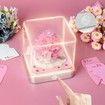 Desk Calendar With Lights 2024 DIY Calendar 3D Memo Pad Paper Art Sakura Tree Calendar for Teacher,Monthly Calendar Gift Desktop Decoration (Pink)