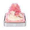 Desk Calendar With Lights 2024 DIY Calendar 3D Memo Pad Paper Art Sakura Tree Calendar for Teacher,Monthly Calendar Gift Desktop Decoration (Pink)