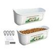 2 Pack Chicken Feeder Box Feed Trough and Waterer Bucket with Clips for Goat Duck Turkey Sheeple Pig Horse Chicken Deer Goose, Goat Feeder Supplies Color White