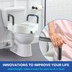 5 Inch Raised Toilet Seat Elevated Riser For Assisted Living Handicap With Arm Rests Arms Fits Most Toilets Aluminum