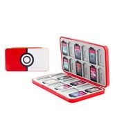 Poke Ball - Game Card Case for Nintendo Switch/Lite/OLED, Game Cartridge Holder with 24 Game Card Slots and 24 Micro SD Card Slots， Magnetic Buckle