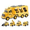 5 In 1 Truck Toy Car Set Toddler Construction Model Friction Power Carrier Excavator Crane Mixer Dumper Drill kids