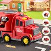 5 In 1 Fire Carrier Truck Toy Car Set Toddler Construction Model Friction with Light Sound Power Christmas Birthday Gift