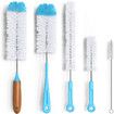 Bottle Brush Cleaner Pack, Set of 5 Bottle Brushes for Cleaning Baby Bottles, Water Bottles, One Straw Cleaner Brush