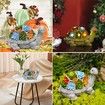 Solar Garden Outdoor Statues Turtle with Succulent and 7 LED Lights, Lawn Decor Tortoise Statue for Patio, Balcony, Yard Ornament