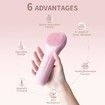 Electric Facial Cleansing Brush, IPX7 Waterproof Soft Silicone Face Scrubber Exfoliator Pink