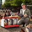 3 Hole Chicken Nesting Box Hen Roll Away Laying Boxes Chook Nest Brooder Poultry Egg Coop Roost Perch Galvanised Steel Plastic with Vents Lid