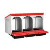 3 Hole Chicken Nesting Box Hen Roll Away Laying Boxes Chook Nest Brooder Poultry Egg Coop Roost Perch Galvanised Steel Plastic with Vents Lid