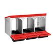 3 Hole Chicken Nesting Box Hen Roll Away Laying Boxes Chook Nest Brooder Poultry Egg Coop Roost Perch Galvanised Steel Plastic with Vents Lid