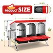 3 Hole Chicken Nesting Box Roll Away Hen Chook Laying Boxes Poultry Nest Brooder Coop Egg Roost Perch Galvanised Steel Plastic with Stand