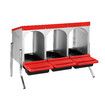 3 Hole Chicken Nesting Box Roll Away Hen Chook Laying Boxes Poultry Nest Brooder Coop Egg Roost Perch Galvanised Steel Plastic with Stand