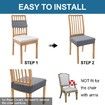 Waterproof Seat Covers for Dining Room Chairs Set of 4,Stretch Jacquard Removable Washable Chair Seat Slipcovers Protector,No Rear Covers (Grey,4Pack)